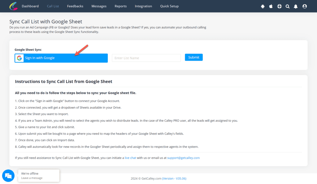Login using your Google Account
